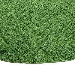 Round rug - Amberley Natural Cotton Shaggy (green)