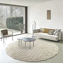 Round rug - Amberley Natural Cotton Shaggy (off-white)