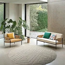 Round rug - Amberley Natural Cotton Shaggy (off-white)