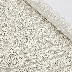 Round rug - Amberley Natural Cotton Shaggy (off-white)