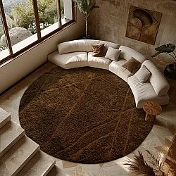 Round rug - Andrea Natural Cotton Shaggy (brown)