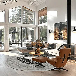 Round rug - Arabella (black)