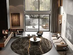 Round rug - Aris (black/gold)