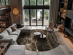 Round rug - Aris (black/gold)