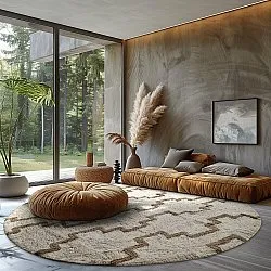 Round rug - Arlon Natural Cotton Shaggy (beige)