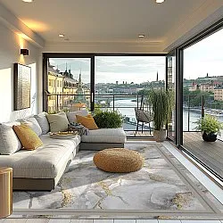 Wilton rug - Attika (grey/white/gold)