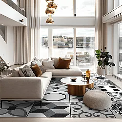 Wilton rug - Avent (beige/black)