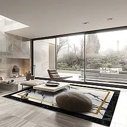 Wilton rug - Avola (black/white/gold)