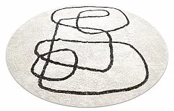 Round rug - Bavello Natural Cotton Shaggy (offwhite/black)