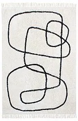 Shaggy rugs - Bavello Natural Cotton Shaggy (offwhite/black)