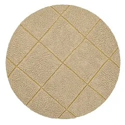 Round rug - Bellevue Natural Cotton Shaggy (beige/brown)