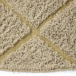 Round rug - Bellevue Natural Cotton Shaggy (beige/brown)