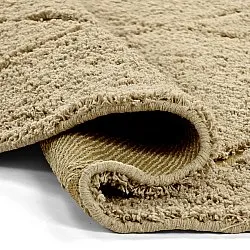 Round rug - Bellevue Natural Cotton Shaggy (beige/brown)
