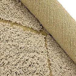 Round rug - Bellevue Natural Cotton Shaggy (beige/brown)