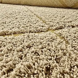 Round rug - Bellevue Natural Cotton Shaggy (beige/brown)