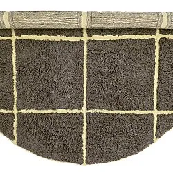 Round rug - Bellevue Natural Cotton Shaggy (brown/yellow)