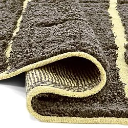 Round rug - Bellevue Natural Cotton Shaggy (brown/yellow)