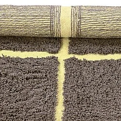 Round rug - Bellevue Natural Cotton Shaggy (brown/yellow)