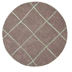 Round rug - Bellevue Natural Cotton Shaggy (taupe/green)