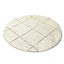 Round rug - Bellevue Natural Cotton Shaggy (off white/beige)
