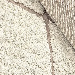 Round rug - Bellevue Natural Cotton Shaggy (off white/beige)