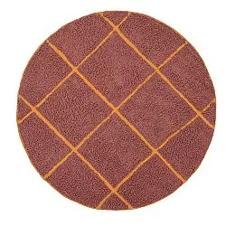 Round rug - Bellevue Natural Cotton Shaggy (red/orange)