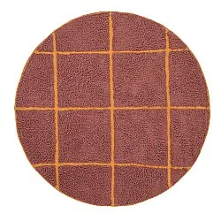 Round rug - Bellevue Natural Cotton Shaggy (red/orange)