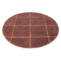 Round rug - Bellevue Natural Cotton Shaggy (red/orange)
