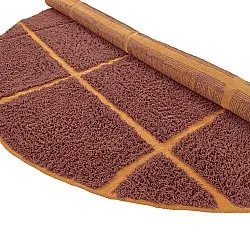 Round rug - Bellevue Natural Cotton Shaggy (red/orange)