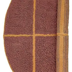 Round rug - Bellevue Natural Cotton Shaggy (red/orange)