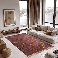 Shaggy rugs - Bellevue Natural Cotton Shaggy (red/orange)