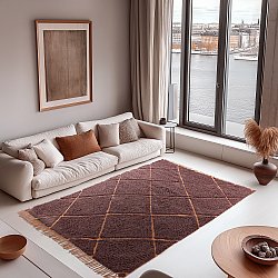 Shaggy rugs - Bellevue Natural Cotton Shaggy (red/orange)