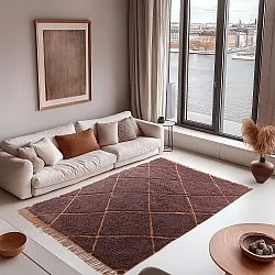 Shaggy rugs - Bellevue Natural Cotton Shaggy (red/orange)