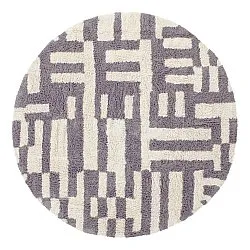 Round rug - Bergamo Natural Cotton Shaggy (grey/white)