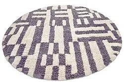 Round rug - Bergamo Natural Cotton Shaggy (grey/white)