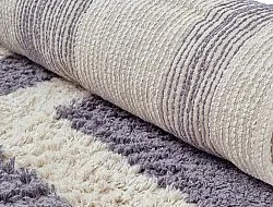 Round rug - Bergamo Natural Cotton Shaggy (grey/white)