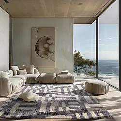 Shaggy rugs - Bergamo Natural Cotton Shaggy (grey/white)