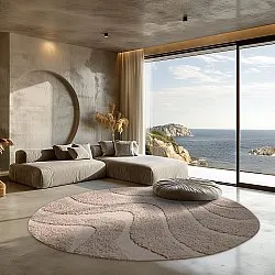 Round rug - Bonnie Natural Cotton Shaggy (beige)