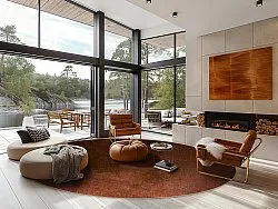 Round rug - Bovera (brown/red)