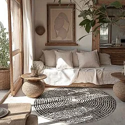 Round rug - Brussels Swirl (black)