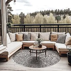 Round rug - Brussels Swirl (black)