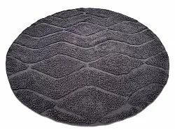 Round rug - Brynn Natural Cotton Shaggy (black)