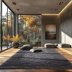Shaggy rugs - Brynn Natural Cotton Shaggy (black)