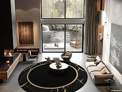 Round rug - Cerasia (black/gold)