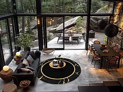 Round rug - Cerasia (black/gold)
