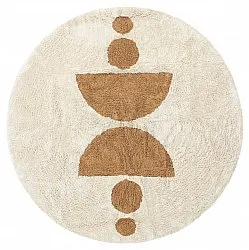 Round rug - Cervia Natural Cotton Shaggy (beige)