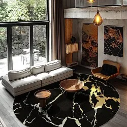 Round rug - Cesina (black/gold)
