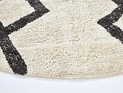Round rug - Chablis Natural Cotton Shaggy (offwhite/black)