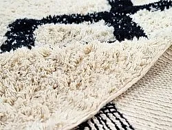 Round rug - Chablis Natural Cotton Shaggy (offwhite/black)