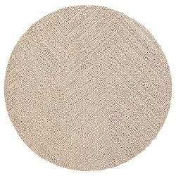 Round rug - Conara Natural Cotton Shaggy (beige)